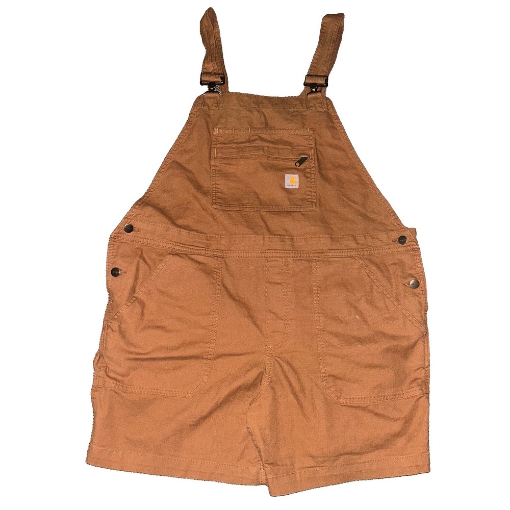 Carhartt Women's Brown Relaxed Fit Canvas Carpenter Overalls Size XL Workwear